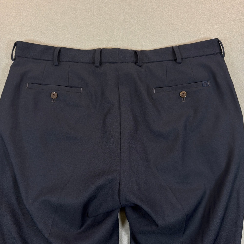 Peter Millar Mens Navy Blue Flat Front Performance Dress Pants 38/32 Navy Blue - Picture 2 of 9